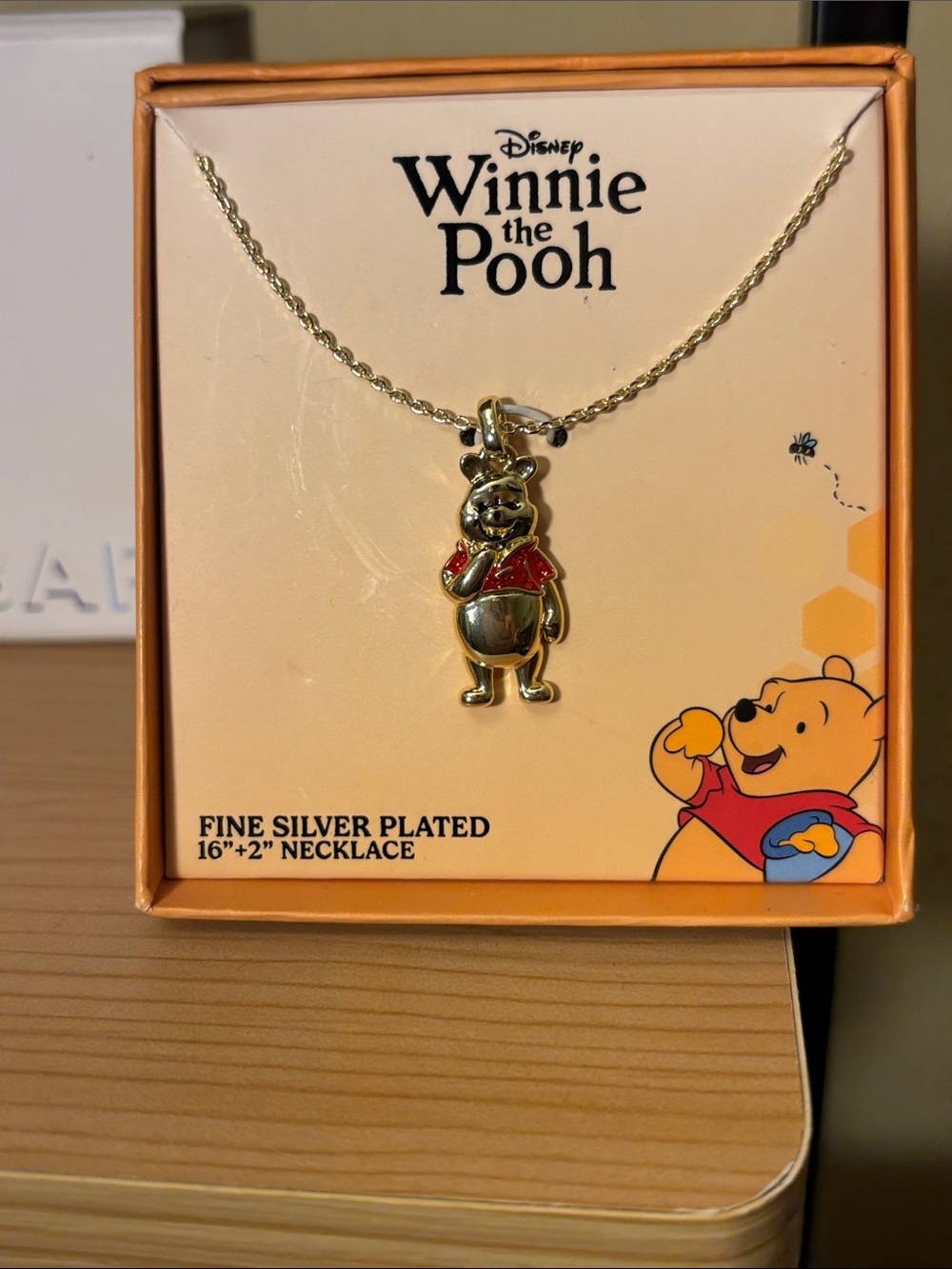 Disney Winnie the Pooh Gold and Red Necklace